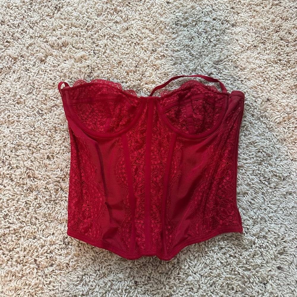 Urban Outfitters Red Lace Corset